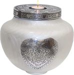 hlc Cremation Urns for Human Ashes Adult - - Keepsake urn - Display at Home - Large Funeral Urn - Modern Beautiful Memorial Urn - White Candle Cremation Urn