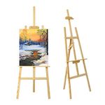 Trintion 2Pcs Easel Stand 1.5M Studio Easel Adjustable Drawing Painting Holder Folding Art Stand for Wedding Wooden A-Frame Display Drawing Board for Painting