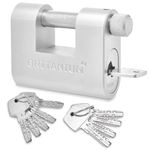 Britanium® BRL85 Heavy Duty Padlock with 10 Keys - [Weather Resistant] - [Anti Drill Cylinder] - Security Lock for Gate, Shipping Container, Garage