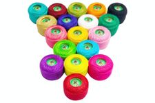 Embroidery Cotton Thread Ball Soft Shine and Permanent Colour for Knitting Craft Making 6 PLY 14 Grams (Multicolor 18 Pcs 18 Color)