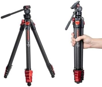 IFOOTAGE Tripod TC3B, Carbon Fiber Tripod for Camera, Ultra-Portable, Stable and Compact Travel Tripod with Head for Canon Nikon Sony DSLR/Cameras