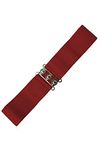 Banned Retro Vintage 1950's Elasticated Wide Nurse Belt - Burgundy (Large - UK 12-18)