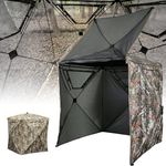 Lenotos Hunting Blind, 360 See Through Up Swing Door 2-3 Person Pop Up Blinds, Portable Durable Hunting Ground Blinds for Deer & Turkey Hunting(A-1009)