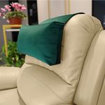 AmazeCov Anti-Slip Recliner Head Pillow, Neck Support Cushion with Velvet Cover for Pain Relief at Home, Office and Travel (Green)