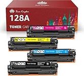 Toner Kingdom Compatible Toner Cartridges for HP 128A CE320A CE321A CE322A CE323A Canon 131 116 CP1525n CP1525nw CM1415fn CM1415fnw Canon MF8280CW (Black, Cyan, Magenta, Yellow, 4-Pack)