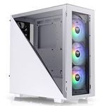 Thermaltake Divider 300 ARGB Snow Triangular Tempered Glass Type-C (USB 3.1 Gen 2) Water Cooling Ready ATX Mid Tower Computer Case with 3 120mm ARGB Rear Fan Pre-Installed CA-1S2-00M6WN-01,White