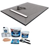 Nassboards Linear Wetroom Shower Tray & Aqua Kit Waterproof and Watertight Design with Drain and Installation Guide Including Sealing Tape, Grate, Base with XPS Quality Standard