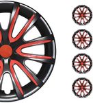 OMAC 16 Inches Hubcaps for Toyota Camry, Wheel Rim Covers, 4 Pieces, Black and Red