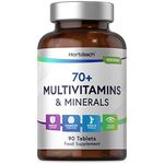 Multivitamin Tablets for Men and Women 70 Plus | 90 Count | with 32 Essential Vitamin and Minerals for 70+ | Suitable for Vegetarians | by Horbaach