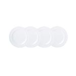 Denby White Porcelain Small Plates Set of 4 - 19cm Dishwasher Microwave Safe Crockery - Chip & Crack Resistant Glazed Appetiser Side Plates