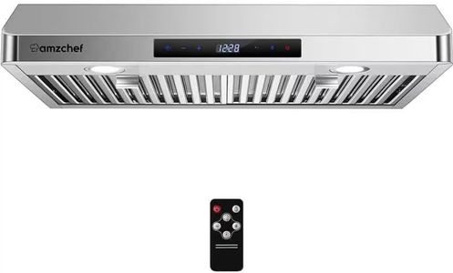 AMZCHEF Under Cabinet Range Hood 30 Inch, 700CFM Stainless Steel Kitchen Stove Vent Hood 3 Speed Exhaust Fan Touch/Remote Control LED lights Time Setting Dishwasher-Safe Baffle Filters