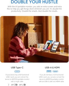 ARZOPA 15.6" FHD Portable Monitor – IPS, USB-C & HDMI, Kickstand