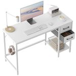 Cubiker Computer Home Office Desk with Drawers, 120x50 cm Small Desk Writing Study Table, Simple Modern PC Desk, White