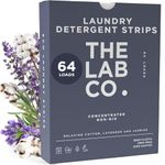 The Lab Co. Laundry Detergent Strips Washing Sheets | Eco Ultra-Concentrated | Non-Bio for Sensitive Skin | Non-Toxic Fragrance | EDC-Free | Lab-Tested | Relaxing Cotton Lavender Jasmine | 64 Loads