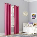 Sun Zero Riley Kids Bedroom Blackout Grommet Curtain Panel, 40" X 63", Pink