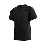 EALER Blank Football Jersey Mesh Athletic Football Shirt Practice Sports Uniform, Black, Large