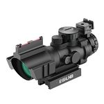 ESSLNB Rifle Scope 4X32 Red/Green/Blue Red Dot Sight with Top Fiber and 11mm/22mm Weaver/Picatinny Rail Mount for Hunting