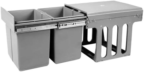 Giselle Bedding Cefito 2x15L Pull Out Bin - Grey