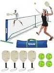 flybold Pickleball Set With Net |Portable Set with 4 Paddles| Net Regulation Size Equipment Lightweight Sturdy Interlocking Metal Posts with Carrying Bag for Indoor Outdoor Game| Full Court Size- 22ft