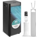 SereneLife Portable Air Conditioner 9000 BTU, Compact AC Unit with Dehumidifier & Fan for Rooms up to 30 m², Energy Efficient Quiet Cooling with Remote, Window Kit, Black