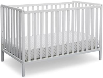 Delta Children Heartland 4-in-1 Convertible Crib - Greenguard Gold Certified, Bianca White