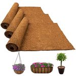 Fengaim Natural Coco Liner Roll, 3 Rolls 1m*0.4m/40" x 16" Coconut Planter Liners, Coco Hanging Basket Liner Coconut Growing Mat Coconut Fibre Matting Liner Roll for Patio Containers Wall Troughs