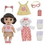 Baby Alive Super BFF Katie Kat Black Hair Dress Up Baby Doll Playset, 11 Inches, Toys for 3 Year Old Girls & Boys & Up (Amazon Exclusive)