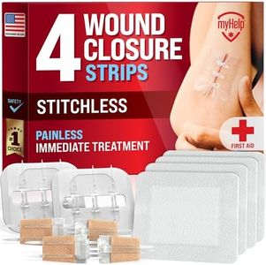 Emergency Wound Closure Strips - 4pk - 2 Types Laceration Closure Kit - Stitchless & Easy to Use - Butterfly Bandages