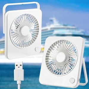 VIHOSE Cruise Ship Approved Travel Fan 180 degrees Foldable USB Portable Adjustable Small 3 Speeds Desk Fan Cruise Ship Essentials for Travel Home Bedroom Office Desktop