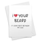 Card For Husband I Love Your Beard Boyfriend Valentines Day Him Gift Naughty Funny Valentine Happy Birthday You Hipster Sexy Cards Let Me Sit On It Joke Mother's Christmas Father's Day [00019]