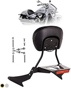 Kinglemc Powersports Sissy Bar with Backrest Luggage Rack for Suzuki Boulevard M109 R with Docking Hardware(Black,Non-Studded)