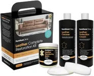 Furniture Clinic Leather Complete Restoration Kit | with Leather Recoloring Balm, Cleaner, 2-in-1 Protection Cream & Conditioner, Sponge, and Cloth | Leather Repair Kit for Furniture (Ivory)
