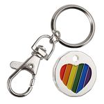 Harts LGBT Rainbow heart Trolley Coin locker Token Keyring Pound for life, New shape,12 sided x 1 unit