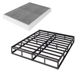 VTWAZAST Queen Box Spring and Cover Set, 5 Inch Low Profile Heavy Duty Metal Structure, Easy Clean Bed Skirt, Non-Slip, Noise Free, Easy Assembly