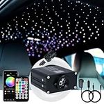 AKEPO Small Size 16W RGBW APP Twinkle Fiber Optic Lights, Music Activated 150pcs 0.03in 9.8ft/3m Optical Fiber Star Ceiling Light Kit for Car Truck Headliner Star/Home