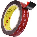 Elover Double Sided Heavy-Duty Mounting Tape, Waterproof VHB Foam Tape, 16FT Length, 1 Inch Width for Car LED Strip Lights Home Decor, Office Decor