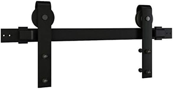 National Hardware N700-005 Designer Interior Barn Door Hardware Kit with Soft Close, Matte Black, 72 in Track, Single Sliding Door Kit for 1-3/8 in and 1-3/4 in Doors