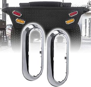 TRUE MODS 2pc 6 inch Oval Trailer Tail Light Chrome Bezel [Compatible Model: TBL6110] [Snap-On Install] [Screws Cover-up] for TBL6110 Surface-Mount Trailer Tail Lights