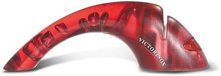 Victorinox Knife Sharpener - Kitchen Knife Sharpener for Home Essentials - Features Ceramic Rolls - Perfect for Left- & Right-Handed Use - Red