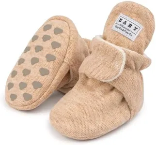 Babelvit Newborn Baby Boy Girl Soft Fleece Booties Stay On Infant Slippers Socks Shoe Non Skid Gripper Toddler First Walkers Winter Ankle Crib Shoes