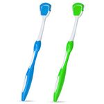 Tongue Brusher, 2 Pcs Tongue Cleaner Tool Orabrushes for Reduce Bad Breath and Maintain Mouth Health 2 Colors (Blue, Green)