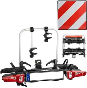 Uebler Fahrradträger F24 für 2 Fahrräder Auto Kupplungsträger faltbar E-Bike MTB inklusive reflektierende Warntafel 50x50cm