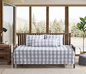 Eddie Bauer Home | Lakehouse Collection | Quilt Set - 100% Cotton, Reversible, Medium Weight Bedding with Matching Shams, Daybed, Grey