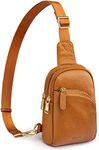 S-ZONE Medium Women Leather Crossbody Sling Bag RFID Blocking Chest Packs Backpack