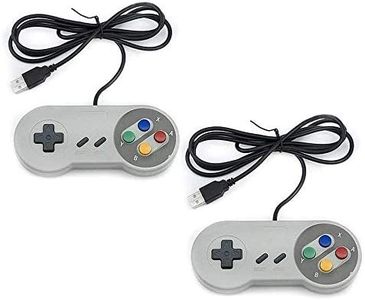TRIXES Pack de 2 Contrôleurs USB Filaires - Compatible avec Les Émulateurs Snes - Manette de Jeu Rétro Joypads - Convient pour PC de Jeu, Ordinateur, Ordinateur Portable, Raspberry Pi