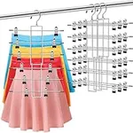 3 Pack Pants-Hangers-Space-Saving,6 Tier-Closet-Organizers-and-Storage Skirt Hangers with Clips,Closet-Organizer-Clothes-Organization-and-Storage Jeans Scarf Hangers,College-Dorm-Room-Essentials Decor