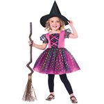 amscan 9907420 Child Girls Rainbow Witch Jumpsuit Boys Halloween Fancy Dress Costume Age: 7-8 Years