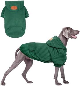 BEAUTYZOO Dog Sweaters for Large Dogs Girls Boys, Warm Winter Dog Hoodie Sweatshirt with Pocket & Leash Hole,Soft Waffle-Like Laminated Cotton Pet Clothes for Big Breeds Indoor Outdoor Cold Weather