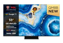 TCL 55QM8B 55-inch QLED Mini LED Smart TV, 4K HDR Premium 1300nits, Powered by Google TV (Dolby Vision & Atmos, Onkyo 2.0 sound system​, 144Hz Motion Clarity Pro, Hands-Free Voice Control)