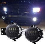 Z-OFFROAD 2pcs 63W LED Fog Lights Lamps Replacement for 2002-2008 Dodge Ram 1500 2003-2009 Ram 2500 3500 2004-2006 Durango Truck, Driver and Passenger Side - Black